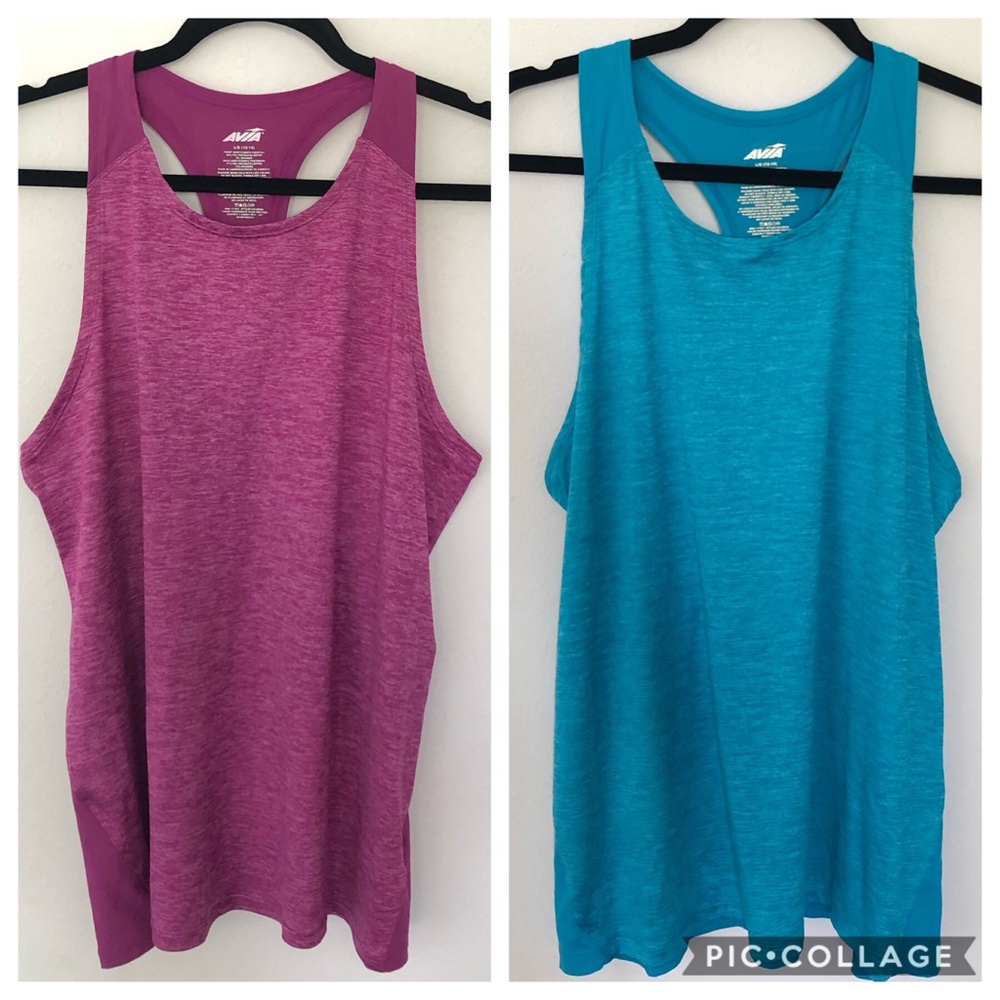 Set of 2 Avia Workout Racer Back Tank Tops